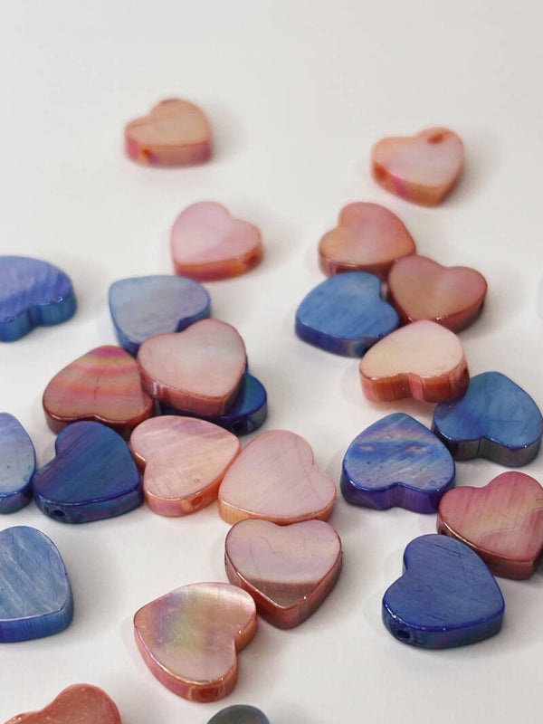 Parelmoer kralen hartjes