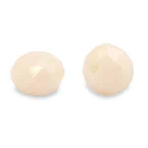 Facet kralen 4x3 mm disc White beige