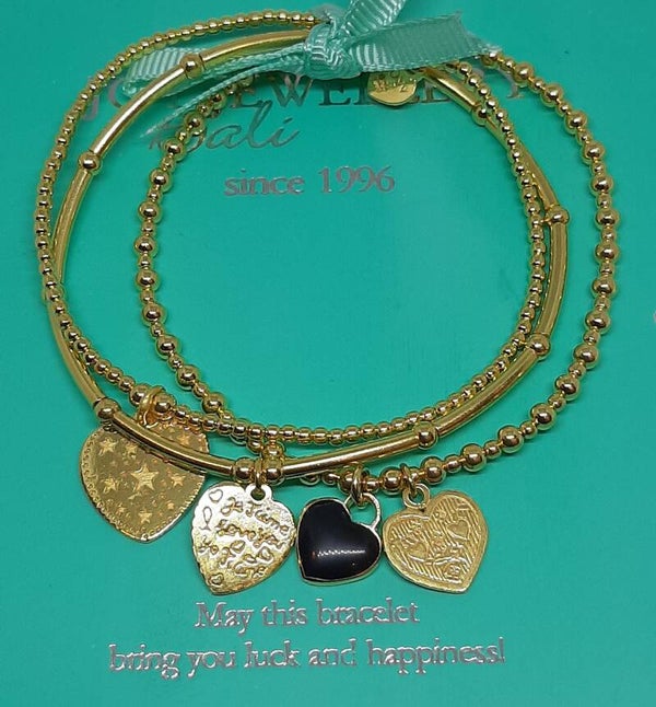 Armbanden Set Sicily Zwart Gold  Joy Jewellery Bali