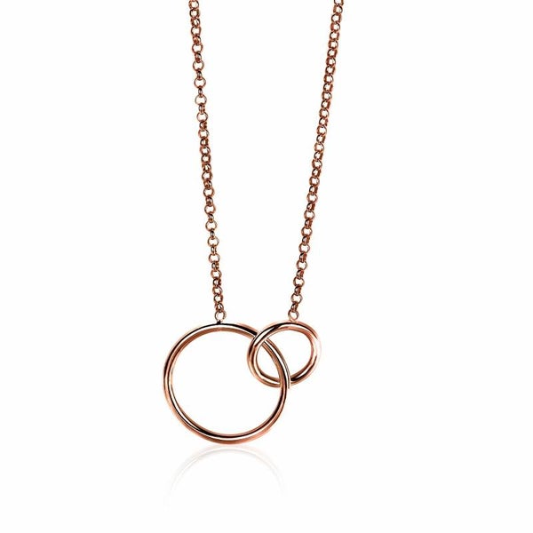 ZINZI zilveren collier rosé verguld ronde vormen ZIC1278R