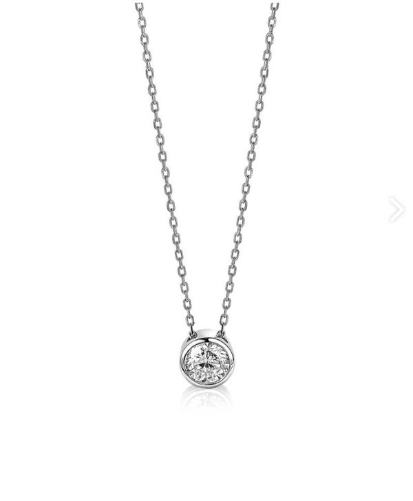 ZINZI zilveren ketting Zirconia Steen Rond  ZIC1775