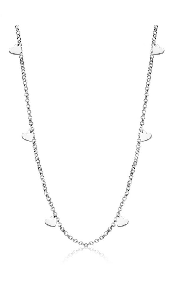 Zinzi Zilveren Ketting hartjes Zic 1677