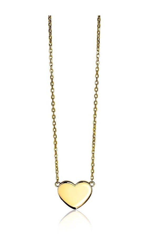 ZINZI zilveren ketting Geelverguld  Dicht hartje ZIC2346G