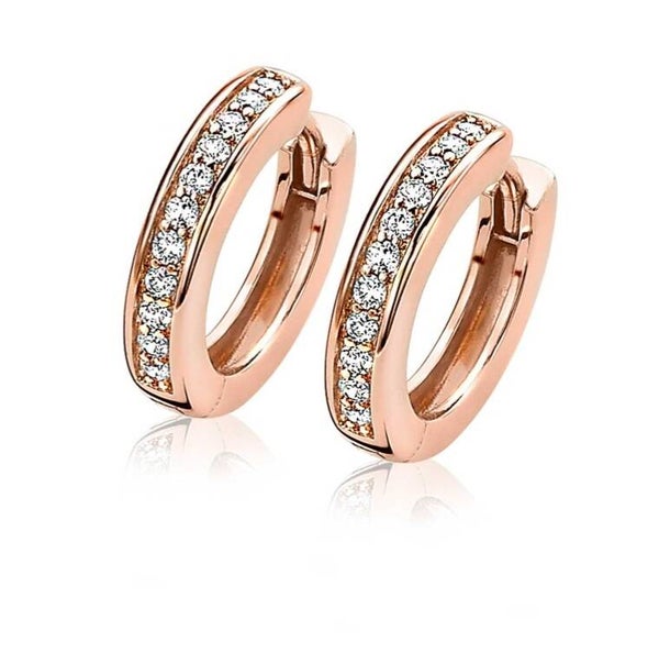 ZINZI zilveren oorringen rosė verguld wit ZIO188D