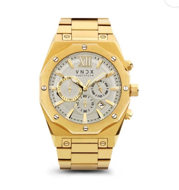 Horloge Wise Men Staal Goud Wit VNDX
