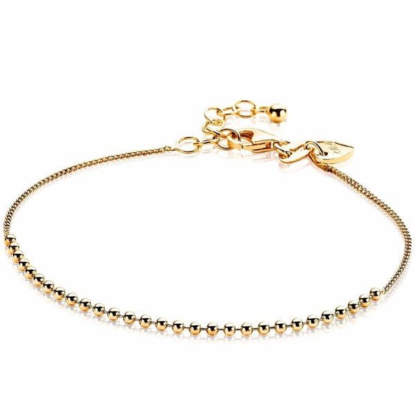 ZINZI zilveren fantasie armband geel verguld gourmet bol 15,5-19,5cm ZIA1657G