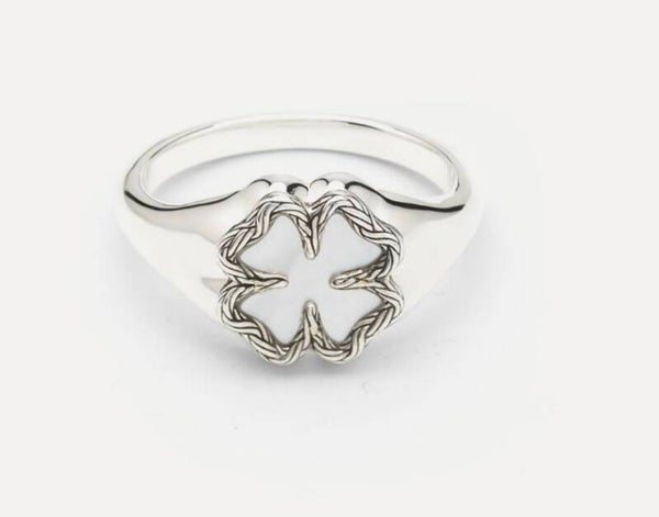 Ring Signet Katja Clover Mother of  Pearl Silver  178 Buddha to Buddha