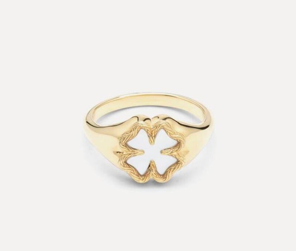 Ring Signet Katja Clover 178GV gold vermeil  Buddha to Buddha