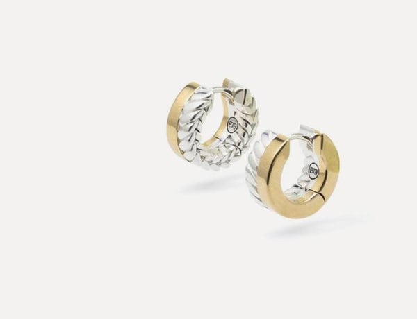 Oorbellen Hoop dual Barbara silver gold vermeil 199GV set Buddha to Buddha