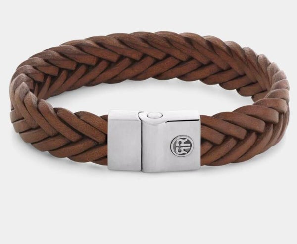 Rebel & Rose Full Metal premium braided 12 mm Cognac  M0053-S