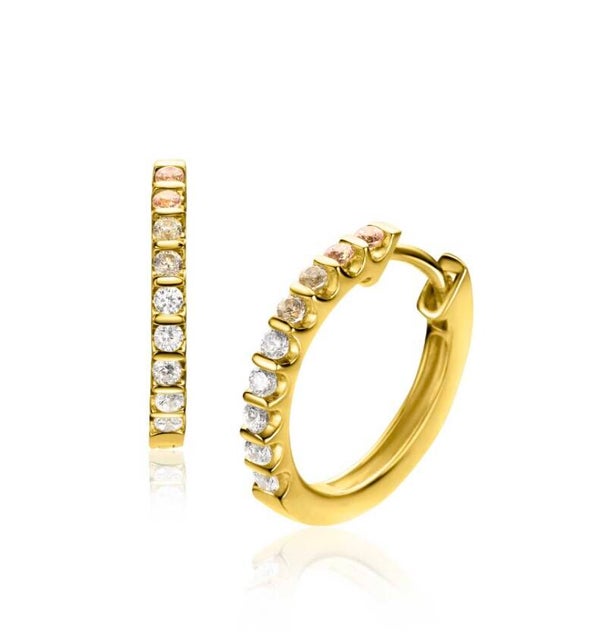 ZINZI zilveren oorringen geel verguld zio 2612