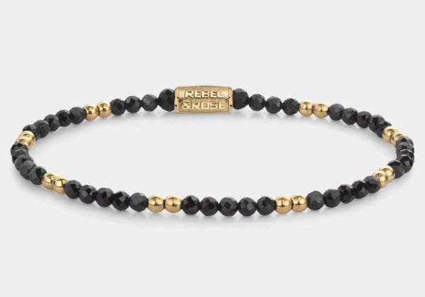 Rebel & Rose Black & Gold Glam Rocks  3 mm RR-30004-G