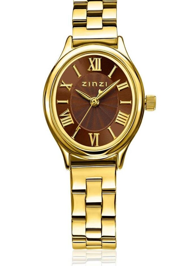 ZINZI horloge ovaal bruine wijzerplaat  ZIW2936