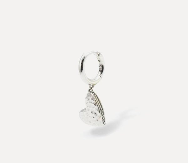 Oorbel  Heart Hoop Silver  Single Piece 916 Buddha to Buddha