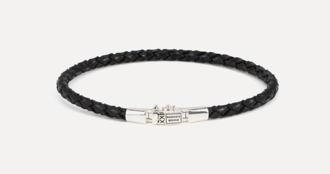 Armband George mini leather black J016BL Buddha to Buddha