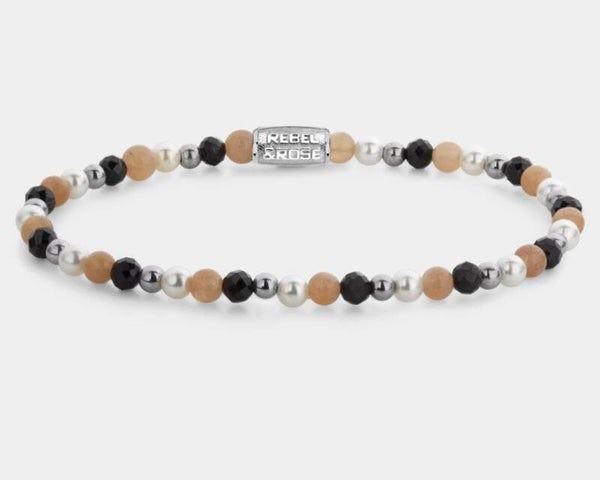 Rebel & Rose Black Glam Rocks Party Silver 4 mm, RR-40161-S-S