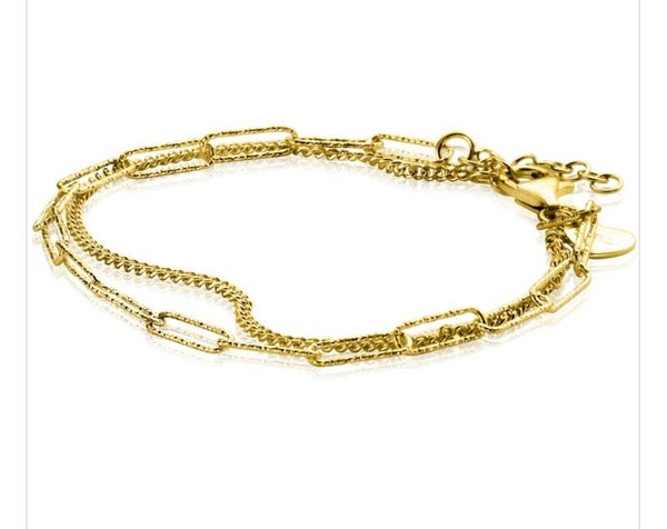 ZINZI zilveren armband in 14K geel verguld Zia2367G