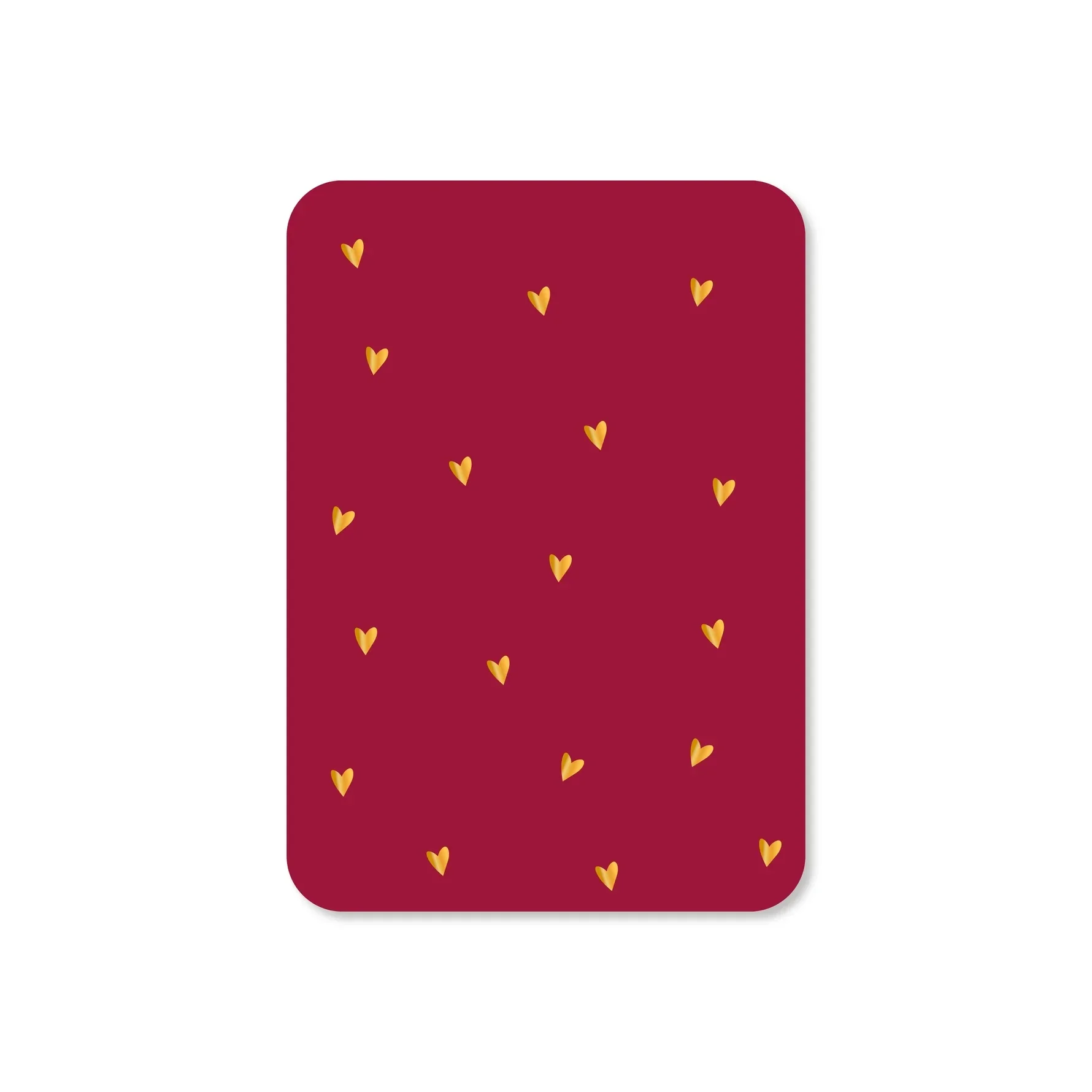 Minikaart Hartjes rood (met goudfolie)