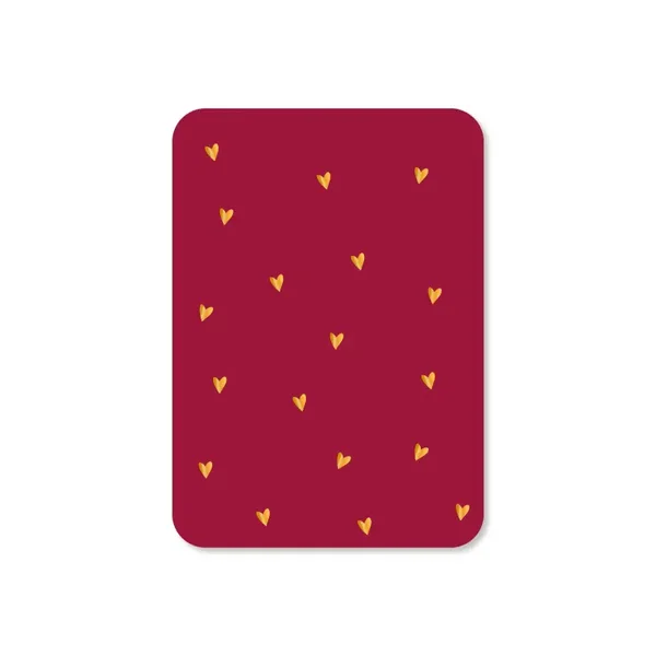 Minikaart Hartjes rood (met goudfolie)