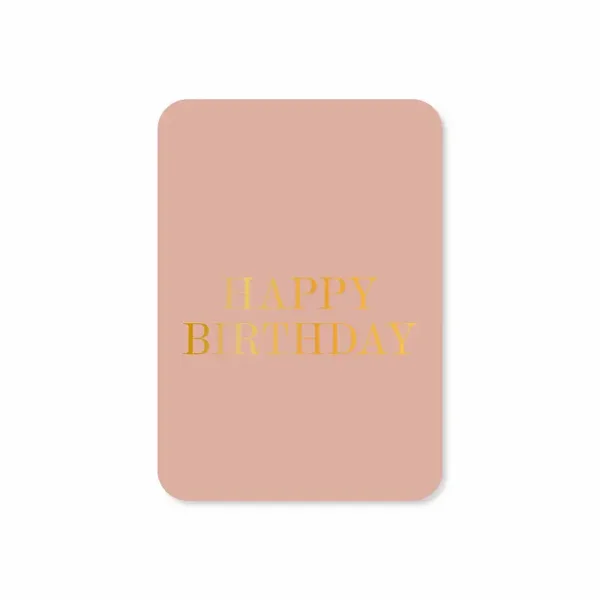Minikaart Happy Birthday (met goudfolie)