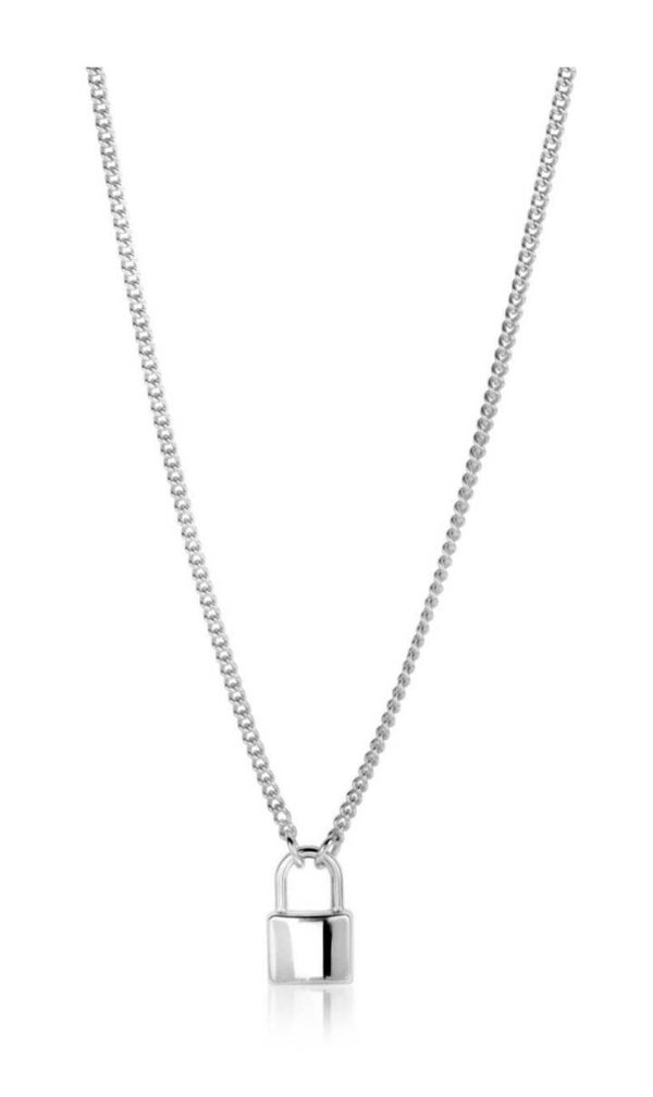 ZINZI zilveren gourmet ketting zilver met Slot bedel  ZIc2354