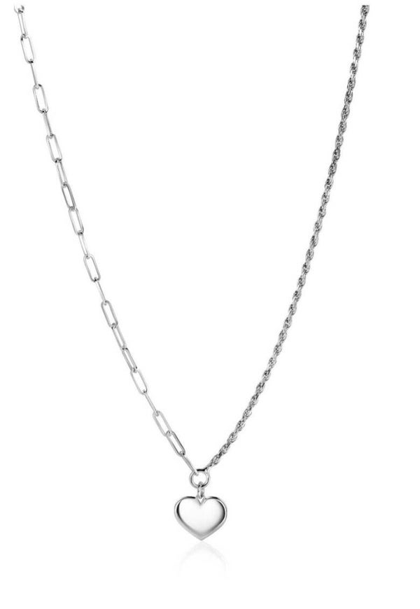ZINZI zilveren ketting zilver dicht hartje ZIC2381