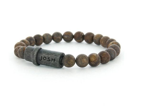 Josh Armband levelock Mat Brown Kralen VB 09285