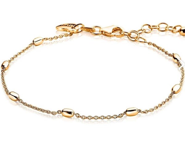 Zinzi zilveren fantasie armband ovaal goud ZIA1655G