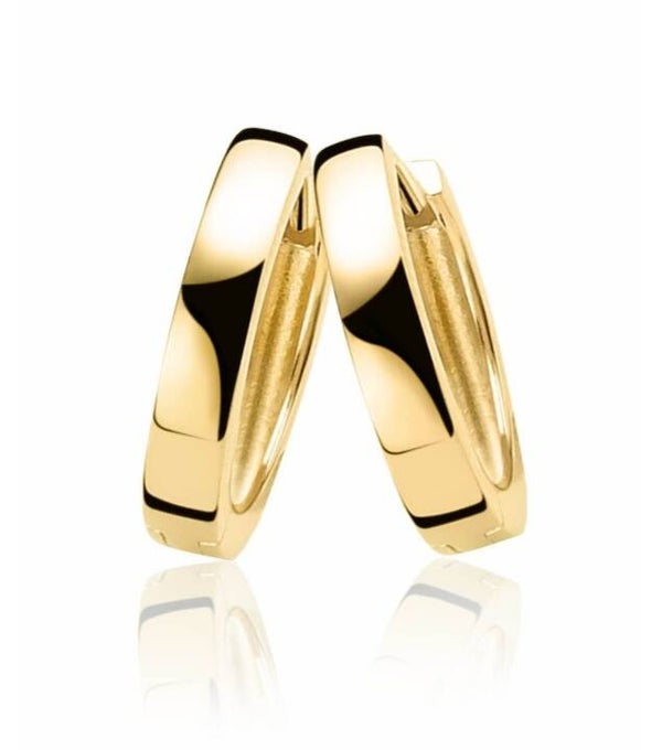 ZINZI zilveren oorringen geel verguld glad 17 x 3 mm  ZIO186G