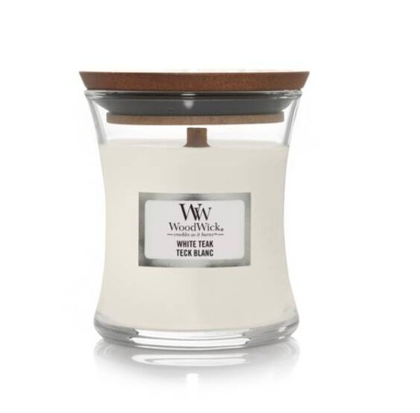 Woodwick White Teak  Mini Candle