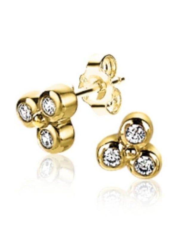 Zinzi zilveren oorknoppen 3x bol 4 mm glad zirconia  ZIO2174G