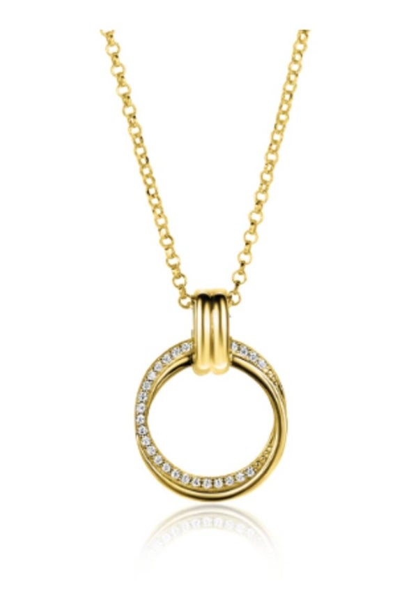 ZINZI zilveren collier geel verguld ZIC2266Y