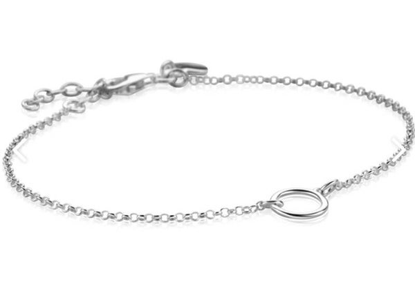 Zinzi zilveren open rondje  armband ZIA2523