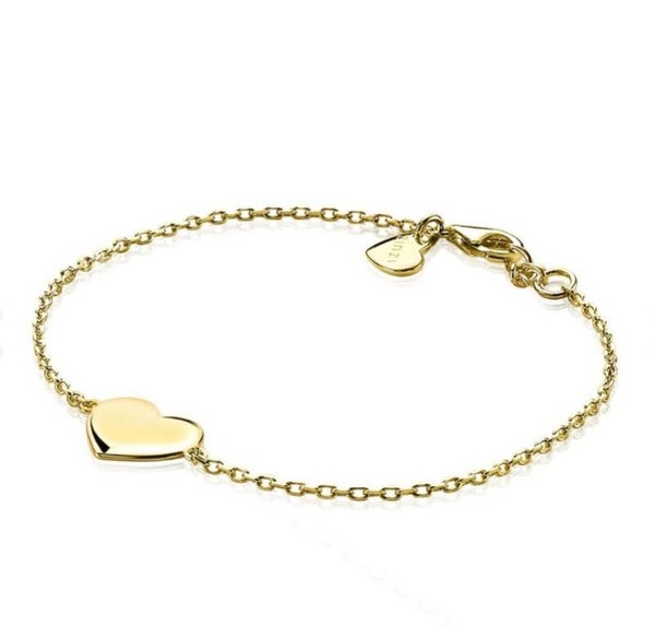 ZINZI zilveren armband geel verguld hart ZIA2346G