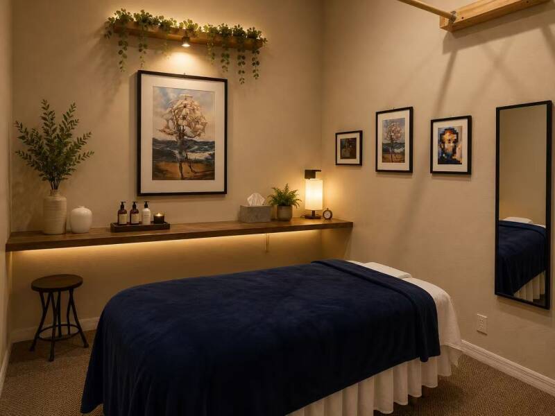 Private treatment room for Medical Massage, Post-Op Recovery, Facial Lymphatic Drainage & Customized Facials serving Lake Nona, St. Cloud, Orlando & Kissimmee.