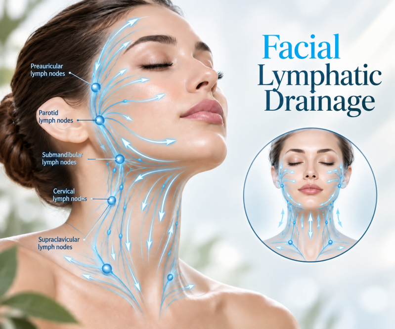 Facial lymphatic drainage massage for face and neck in St. Cloud, FL