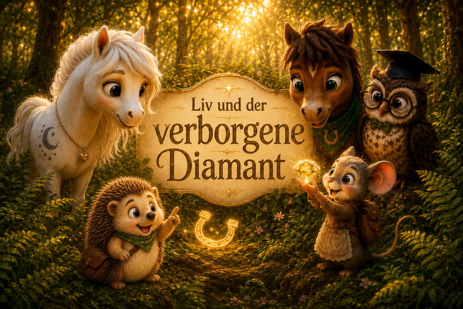 Liv und der verborgene Diamant – Goldhain-Abenteuer mit Liv, Milo, Professor Eule, Fips und Pippa rund um Hufwissen und Entdeckungen