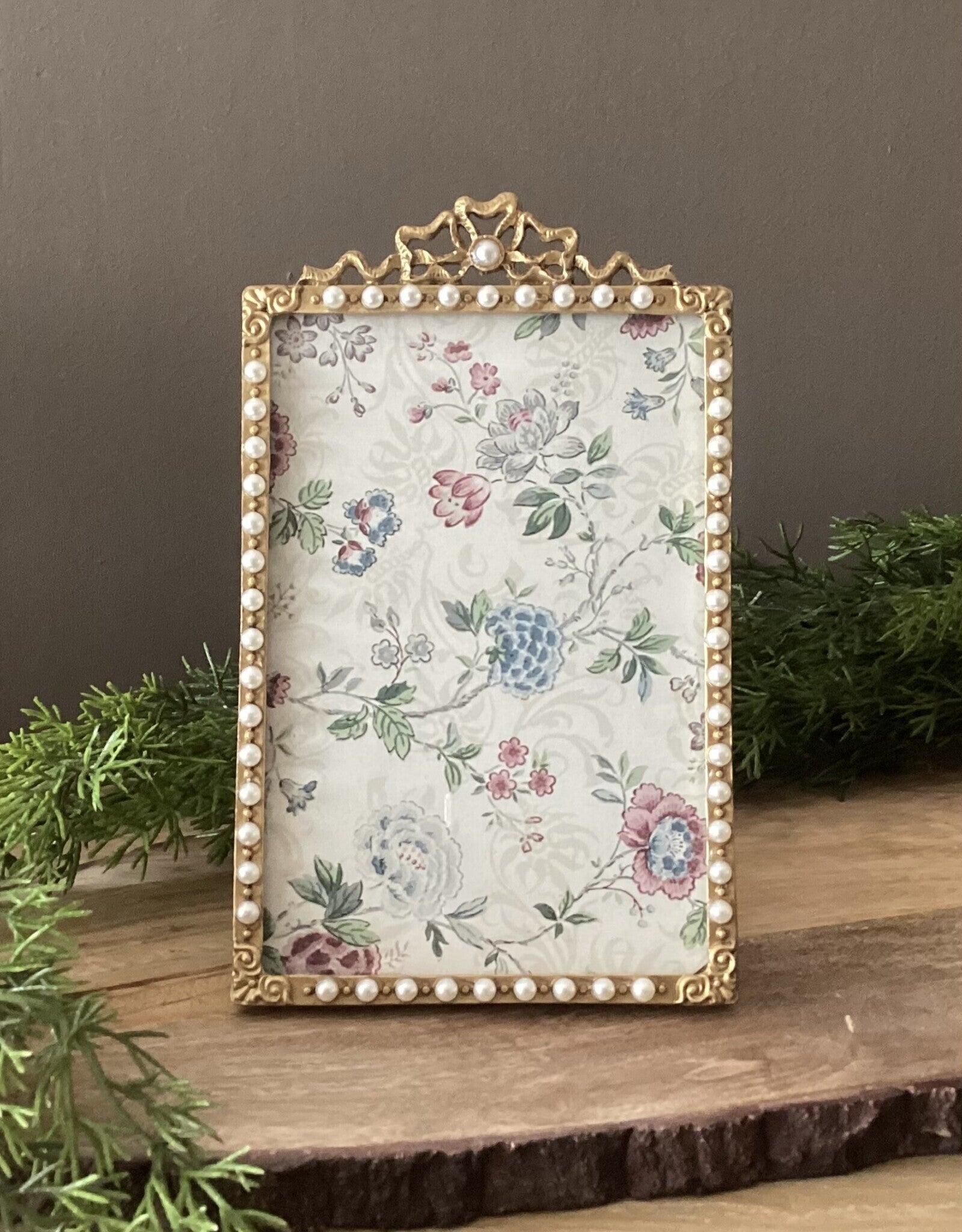 Fotolijstje rechthoekig met sierlijke parelrand