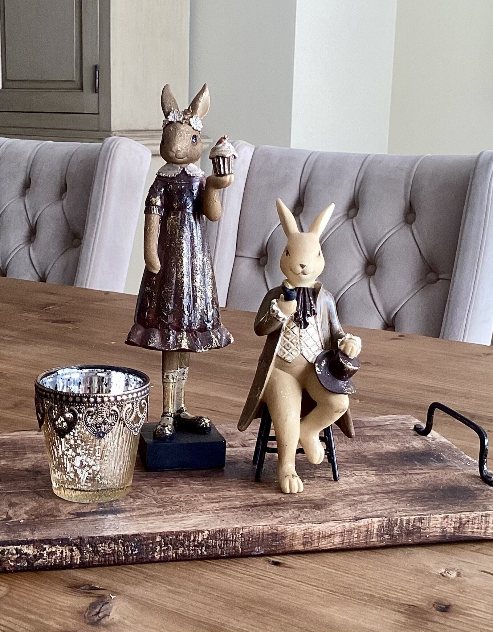 Konijnen koppel in sobere kleurtjes