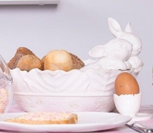 Schaal keramiek konijntjes