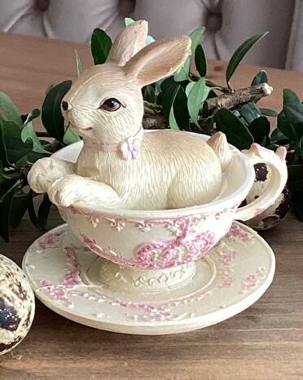 Konijntje liggend in kopje