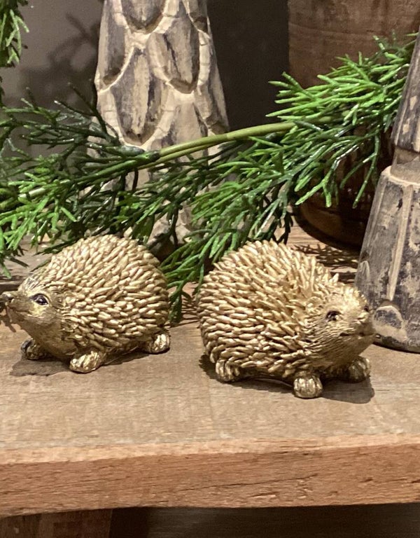 Egeltjes in goudkleur set 2