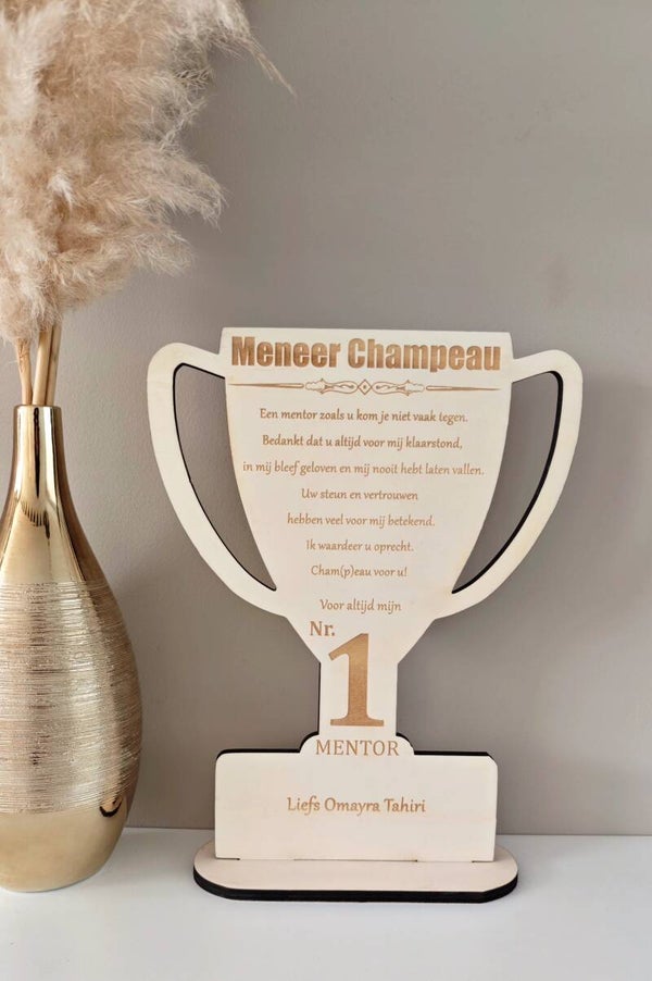 Houten trofee