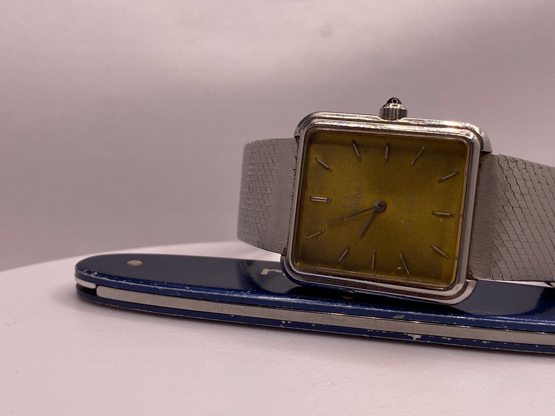 Vintage OMEGA De Ville – Tropical Dial – Integrated Omega Bracelet – Rectangular Case