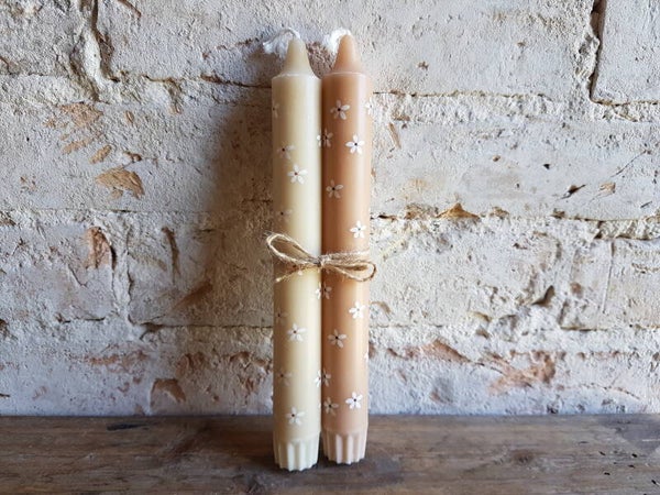 Kaarsen met bloemen motief