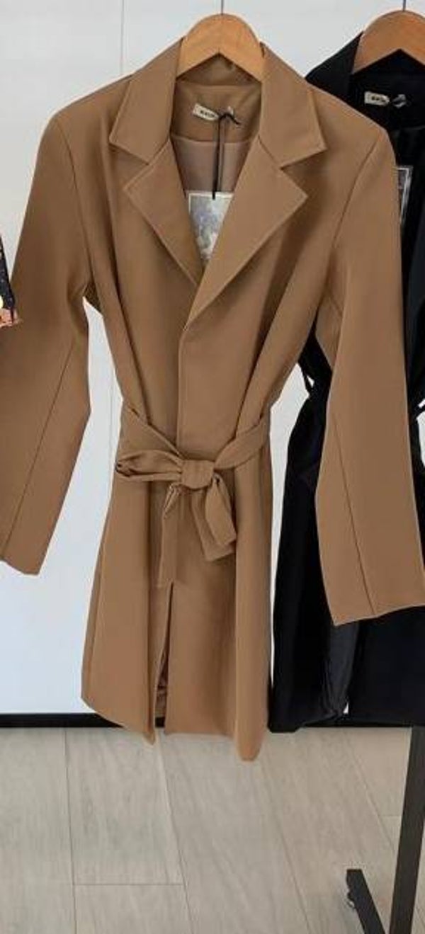 Lange blazer camel