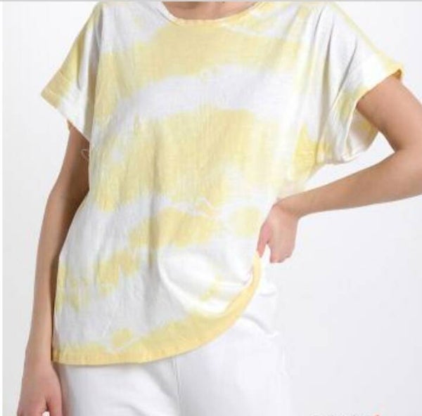 Tie dye Shirtje geel