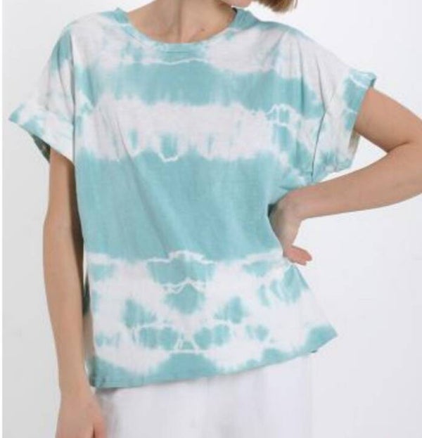 Tie dye Shirtje zeegroen