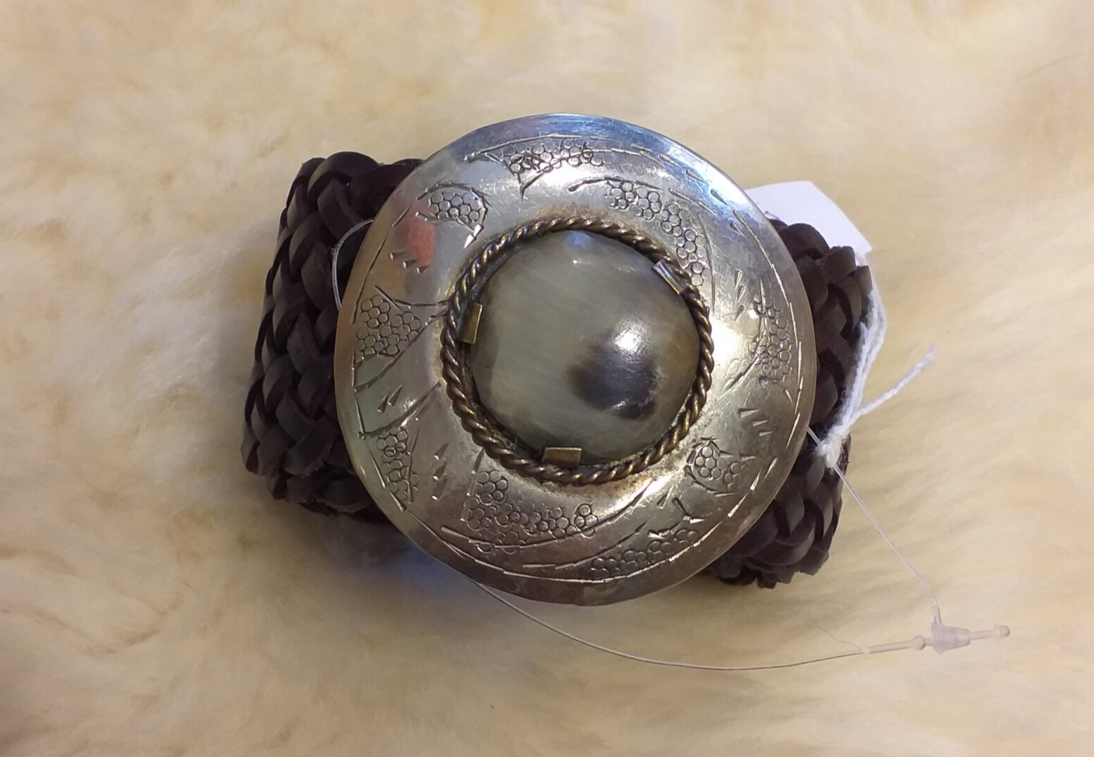 Leren klik-in riem donkerbruin