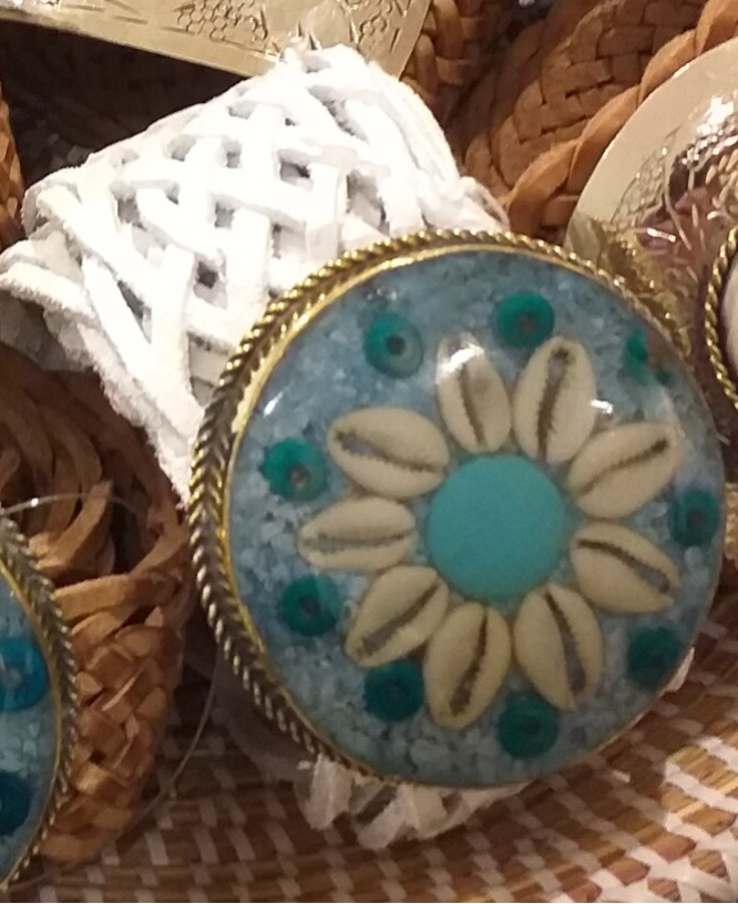 Leren riem wit Shell